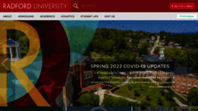 What Radford.edu website looked like in 2022 (2 years ago)