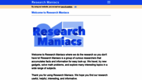 What Researchmaniacs.com website looked like in 2022 (2 years ago)