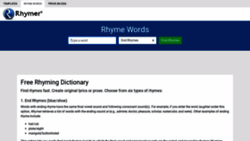 What Rhymer.com website looked like in 2022 (2 years ago)