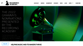 What Recordingacademy.com website looked like in 2022 (2 years ago)