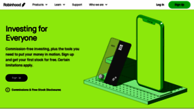 What Robinhood.com website looked like in 2022 (2 years ago)
