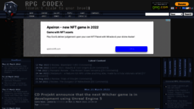 What Rpgcodex.net website looked like in 2022 (2 years ago)
