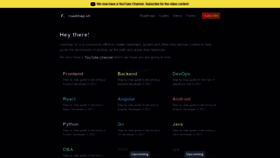 What Roadmap.sh website looked like in 2022 (1 year ago)