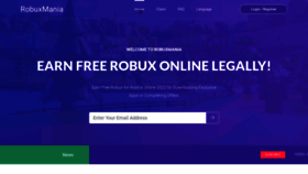 What Robuxmania.com website looked like in 2022 (1 year ago)