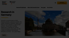 What Research-in-germany.de website looked like in 2022 (1 year ago)