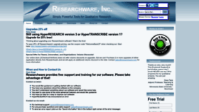 What Researchware.com website looked like in 2022 (1 year ago)
