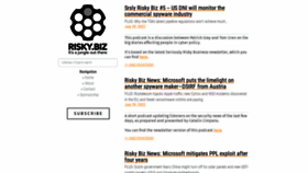 What Risky.biz website looked like in 2022 (1 year ago)
