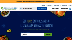 What Restaurant.com website looked like in 2022 (1 year ago)