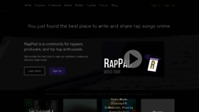What Rappad.co website looked like in 2022 (1 year ago)