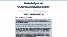 What Randomtextgenerator.com website looked like in 2022 (1 year ago)