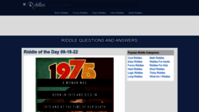 What Riddlesandanswers.com website looked like in 2022 (1 year ago)