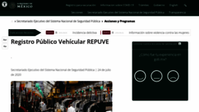 What Repuve.gob.mx website looked like in 2022 (1 year ago)