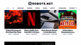 What Robots.net website looked like in 2022 (1 year ago)