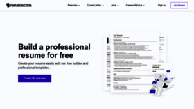 What Resume.com website looked like in 2023 (1 year ago)