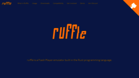 What Ruffle.rs website looked like in 2023 (1 year ago)
