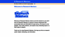 What Researchmaniacs.com website looked like in 2023 (1 year ago)