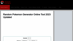 What Randompokemon.info website looked like in 2023 (This year)