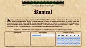 What Romcal.net website looks like in 2024 