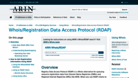 What Rdap.arin.net website looks like in 2024 
