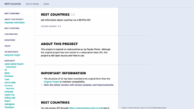 What Restcountries.com website looked like in 2024 (1 year ago)