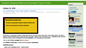 What Silverlightips.net website looked like in 2011 (13 years ago)