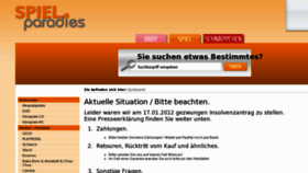 What Spielparadies.de website looked like in 2012 (12 years ago)