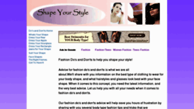 What Shapeyourstyle.com website looked like in 2012 (11 years ago)