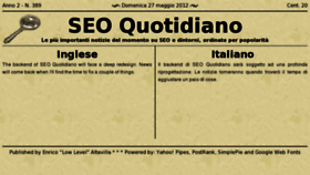 What Seoquotidiano.it website looked like in 2012 (11 years ago)