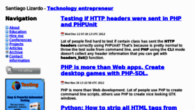 What Santiagolizardo.com website looked like in 2012 (11 years ago)