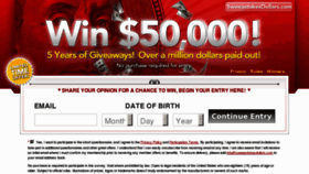 What Sweepstakesdollars.com website looked like in 2013 (11 years ago)