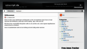 What Sinscript.de website looked like in 2013 (11 years ago)