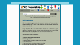 What Seofreeanalysis.org website looked like in 2013 (11 years ago)