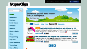 What Supergigs.co website looked like in 2013 (11 years ago)