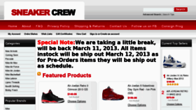 What Sneakercrew.com website looked like in 2013 (11 years ago)