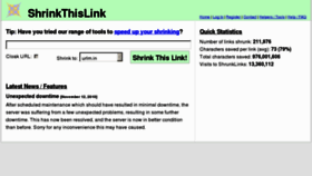 What Shrunklink.com website looked like in 2013 (11 years ago)