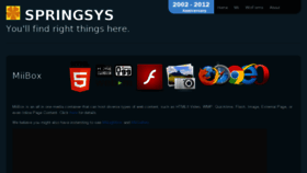 What Springsys.com website looked like in 2013 (10 years ago)