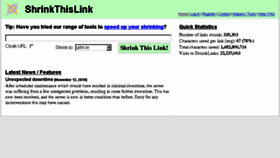 What Shrunklink.com website looked like in 2014 (10 years ago)