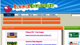 What Savingsenthusiast.com website looked like in 2014 (10 years ago)