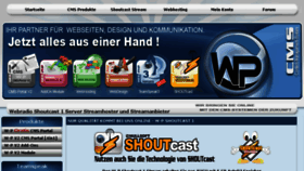 What Shoutcast.web-php.de website looked like in 2014 (9 years ago)