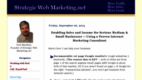 What Strategicwebmarketing.net website looked like in 2014 (9 years ago)