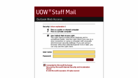 What Staffmail.uow.edu.au website looked like in 2014 (9 years ago)