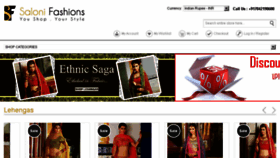 What Salonifashions.com website looked like in 2015 (9 years ago)