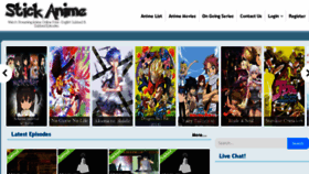 What Stickanime.com website looked like in 2015 (9 years ago)