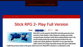What Stickrpg2.net website looked like in 2015 (9 years ago)