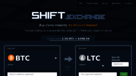 What Shift.exchange website looked like in 2015 (8 years ago)