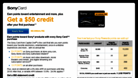 What Sonycard.com website looked like in 2015 (8 years ago)