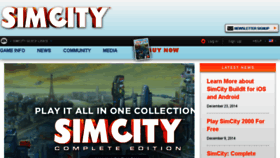 What Simcity.com website looked like in 2015 (8 years ago)