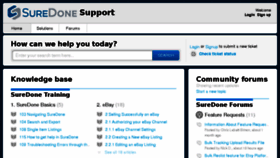 What Support.suredone.com website looked like in 2016 (8 years ago)