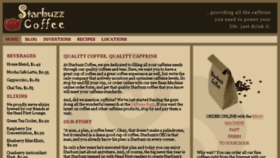 What Starbuzzcoffee.com website looked like in 2016 (8 years ago)