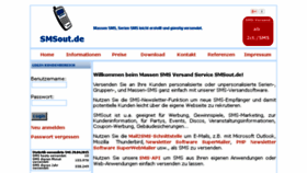 What Smsout.de website looked like in 2016 (8 years ago)